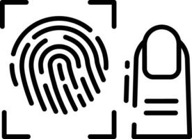 vinger afdrukken scanner schets illustratie vector