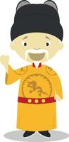keizer ming Hongwu tekenfilm karakter. illustratie. kinderen geschiedenis verzameling. vector