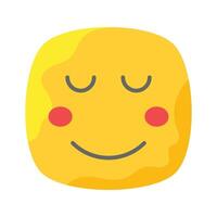 kalmte gezicht emoji icoon, trots, koel uitdrukkingen ontwerp vector