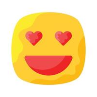 gelukkig gezicht met hart symbolen Aan ogen, concept icoon van in liefde emoji vector