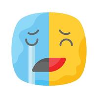 gelukkig verdrietig gevoelens emoji icoon, klaar naar gebruik ontwerp vector