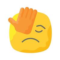 krijgen deze verbazingwekkend icoon van facepalm emoji, verdrietig uitdrukkingen emoji vector