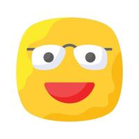 nerd emoji icoon ontwerp, klaar voor premie gebruik vector