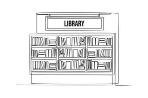 doorlopend een lijn tekening bibliotheek concept. tekening illustratie. vector