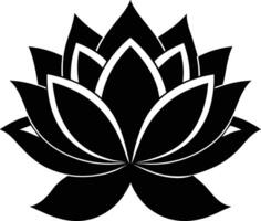 een zwart silhouet tekening van een lotus bloem vector