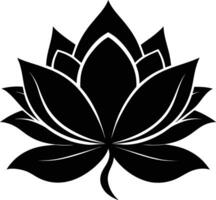 een zwart silhouet tekening van een lotus bloem vector