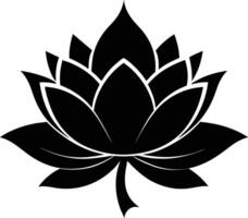 een zwart silhouet tekening van een lotus bloem vector