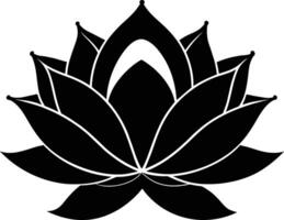 een zwart silhouet tekening van een lotus bloem vector