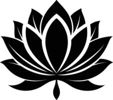 een zwart silhouet tekening van een lotus bloem vector