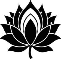 een zwart silhouet tekening van een lotus bloem vector