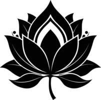 een zwart silhouet tekening van een lotus bloem vector