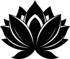 een zwart silhouet tekening van een lotus bloem vector