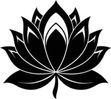 een zwart silhouet tekening van een lotus bloem vector