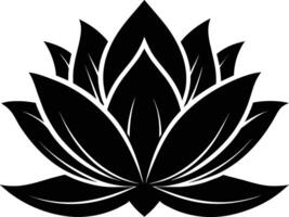 een zwart silhouet tekening van een lotus bloem vector