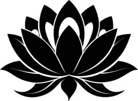 een zwart silhouet tekening van een lotus bloem vector