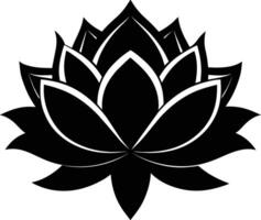 een zwart silhouet tekening van een lotus bloem vector