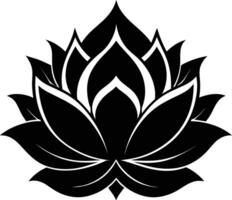 een zwart silhouet tekening van een lotus bloem vector