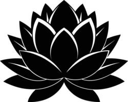 een zwart silhouet tekening van een lotus bloem vector