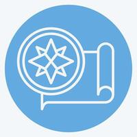 icoon kompas. verwant naar navigatie symbool. blauw ogen stijl. gemakkelijk ontwerp illustratie vector