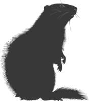 silhouet marmot dier zwart kleur enkel en alleen vol lichaam vector