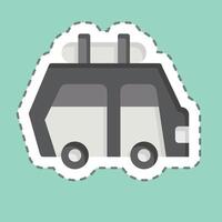 sticker lijn besnoeiing auto huur. verwant naar hotel onderhoud symbool. gemakkelijk ontwerp illustratie vector