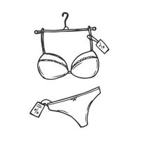 schetsen van lingerie. beha en slipje. illustratie. vector