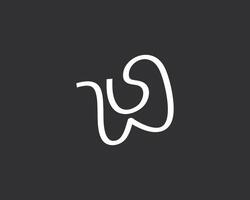 creatief brief eerste ws logo ontwerp sjabloon vector