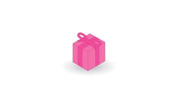 icoon roze doos geschenk schattig tekenfilm, geschikt voor kleur boek vector