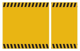 geel en zwart waarschuwing lijnen met kopiëren ruimte posters reeks voor veiligheid, bouw, aandacht concepten vector