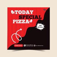 vandaag speciaal pizza voedsel menu ontwerp en sociaal media post sjabloon vector
