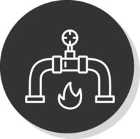 gas- pijpleiding cirkel multi cirkel lijn schaduw cirkel icoon ontwerp vector