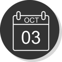 oktober lijn schaduw cirkel icoon ontwerp vector