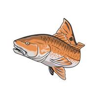 rode vis visvangst illustratie logo vector