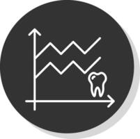 statistieken lijn schaduw cirkel icoon ontwerp vector