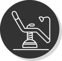 tandarts stoel lijn schaduw cirkel icoon ontwerp vector