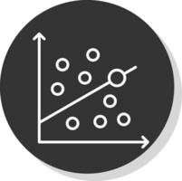 verstrooien diagram lijn schaduw cirkel icoon ontwerp vector