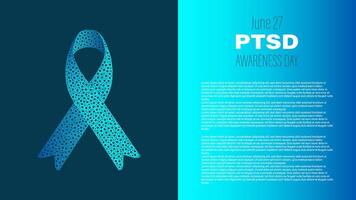 ptsd bewustzijn dag opgemerkt elke jaar in juni 27, illustratie vector