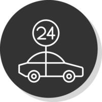 24 uren ondersteuning lijn schaduw cirkel icoon ontwerp vector