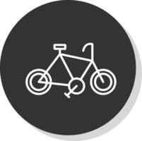 fiets lijn schaduw cirkel icoon ontwerp vector