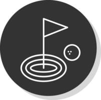 golf lijn schaduw cirkel icoon ontwerp vector