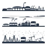 Industriële stad skyline banners vector