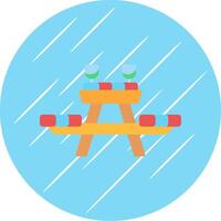 picknick tafel vlak cirkel icoon ontwerp vector