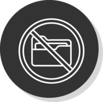 verboden teken lijn schaduw cirkel icoon ontwerp vector