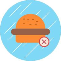 Nee hamburger vlak cirkel icoon ontwerp vector