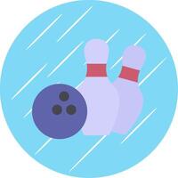 bowling vlak cirkel icoon ontwerp vector
