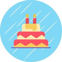 verjaardag taart vlak cirkel icoon ontwerp vector