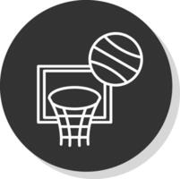 basketbal lijn schaduw cirkel icoon ontwerp vector