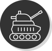 tank lijn schaduw cirkel icoon ontwerp vector