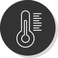 thermometer lijn schaduw cirkel icoon ontwerp vector