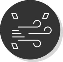 winderig lijn schaduw cirkel icoon ontwerp vector